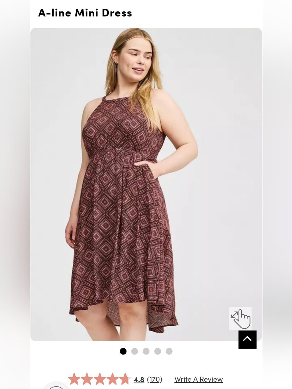 Torrid Sleeveless High-Neck A-Line Mini Dress